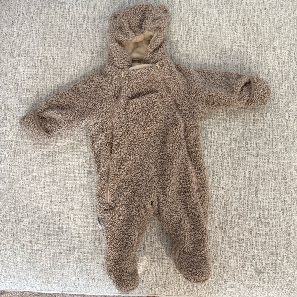 7AM Enfant Jumpsuit Teddy Bear Snowsuit 12-24 Months
